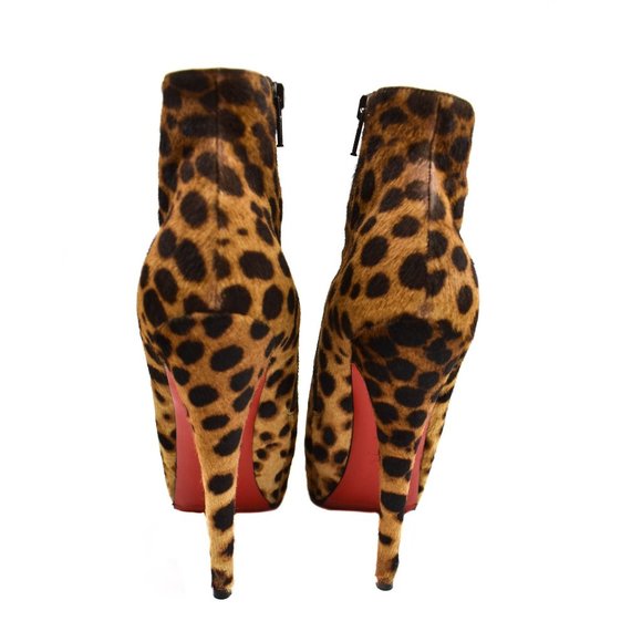 CHRISTIAN LOUBOUTIN: Booties Leopard Pony "FiFi" Platform Ankle Boots - Picture 5 of 9